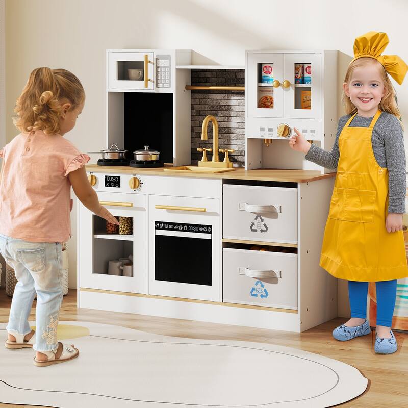 Gymax Kids Kitchen Playset w/Stoves Sound & Light Coffee Machine