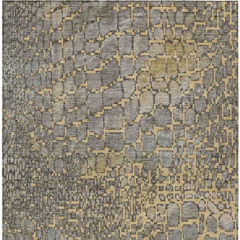 HomeRoots Abstract Transitional Rectangle Outdoor Rug