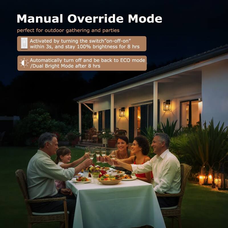 Motion Sensor Outdoor Wall Lanterns with Seeded Glass, Set of 2 - Black