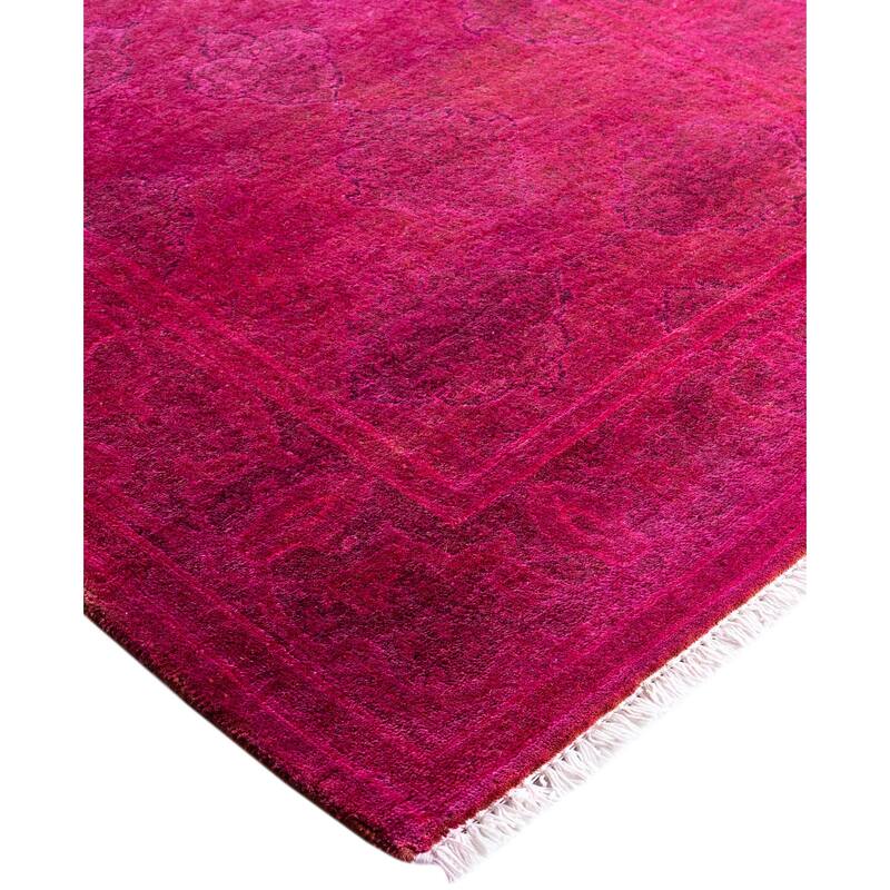 Overdyed One-of-a-Kind Hand-Knotted Runner Rug - Pink - 2' 6" x 10' 5"