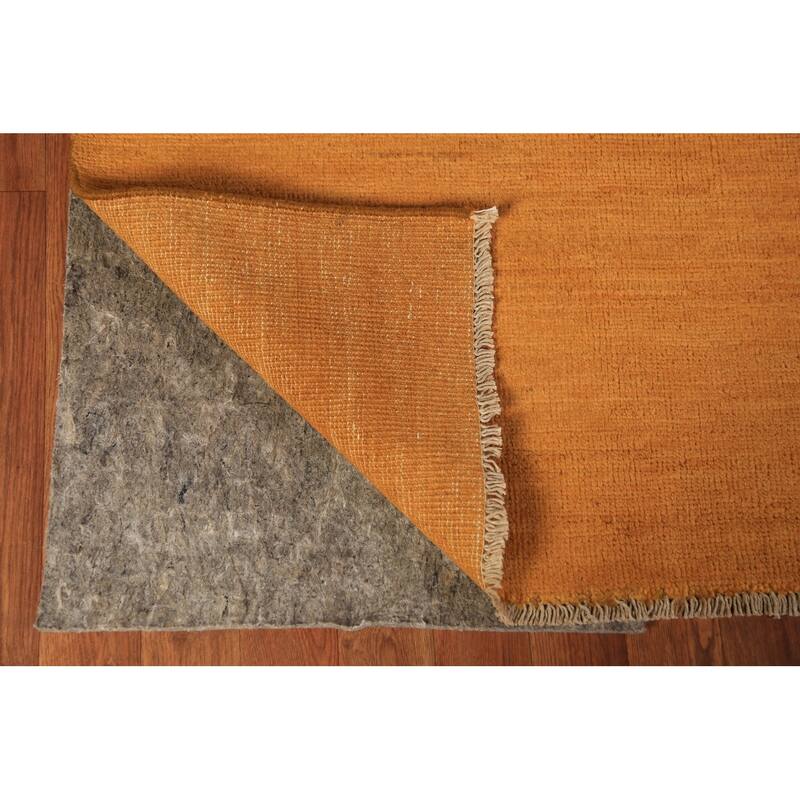 Orange Gabbeh Oriental Area Rug Hand-Knotted Wool Carpet - 6'5" x 9'7"