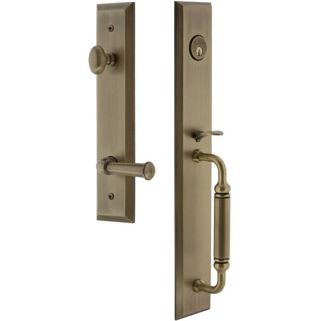 Grandeur Fifth Avenue Solid Brass Rose Right Handed Keyed Entry Single - Vintage Brass