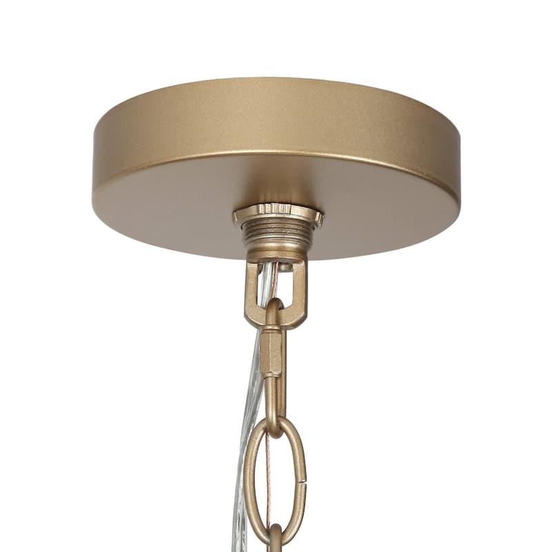 Veitchii Modern Farmhouse Drum Chandelier French Country 3-light Handmade Ceramic Flower - D16" x H 72"