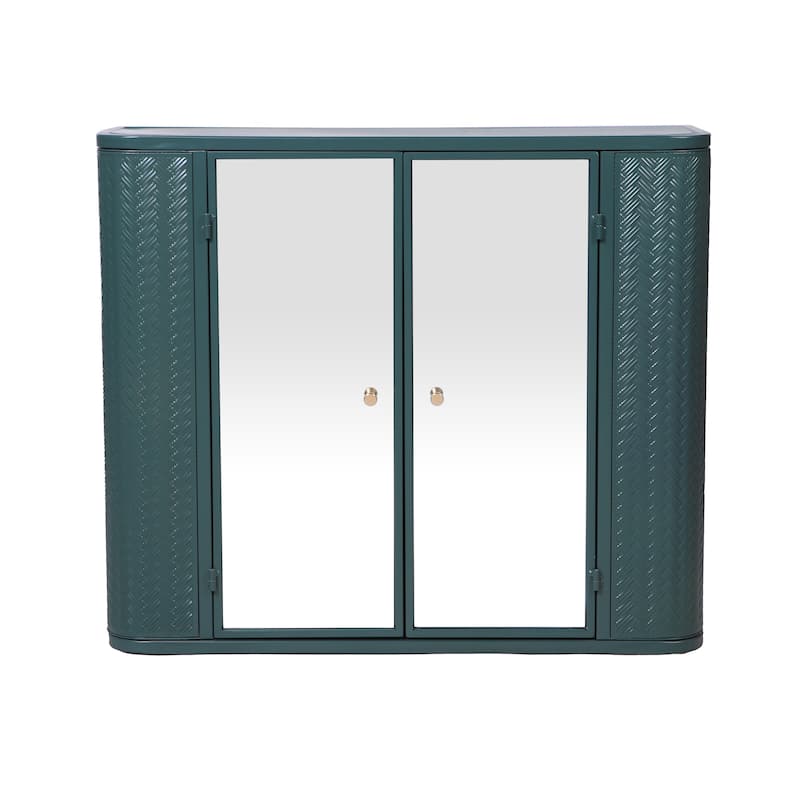 Wall Mounted Bathroom Cabinet with Mirror and Open Shelf
