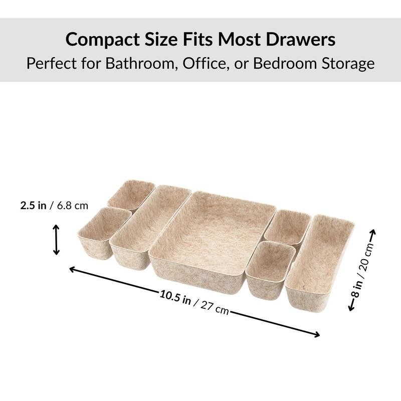 7-Piece Drawer Organizer Set - 10.5 L x 8 W x 2.5 H