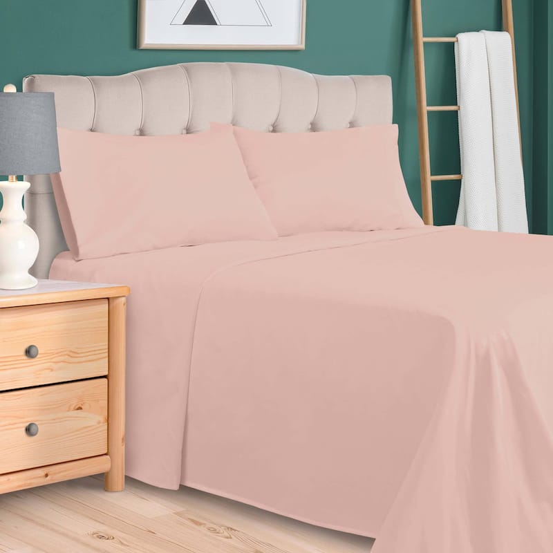 Superior Egyptian Cotton 700 Thread Count Eco-Friendly Solid Sheet Set - California King - Pink