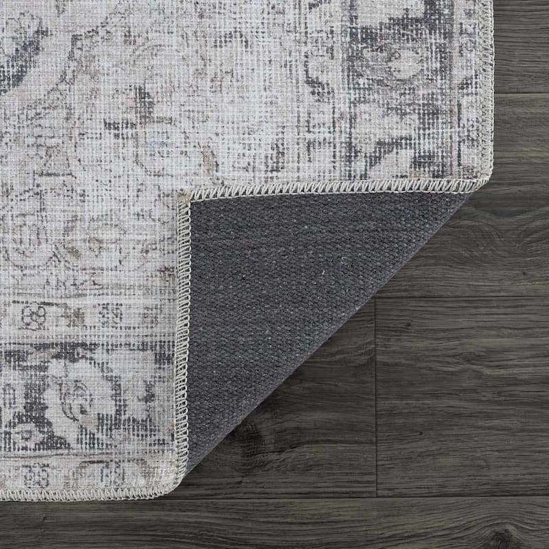 Hauteloom Barny Traditional Oriental Machine Washable Area Rug