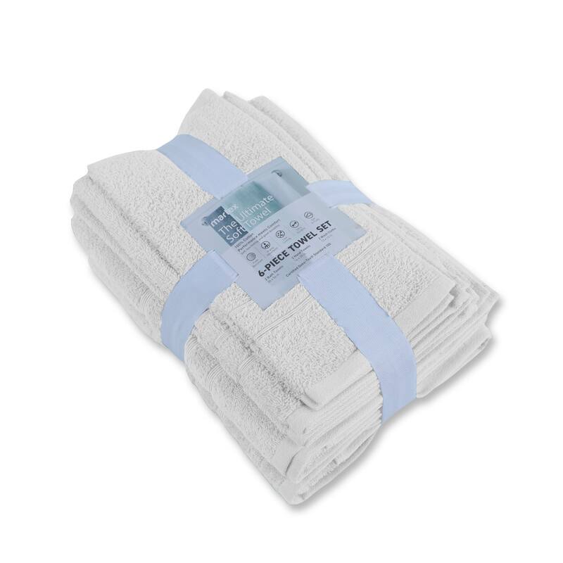 Martex Ultimate Performance Cotton Low-Lint Soft Absorbent Towel Set