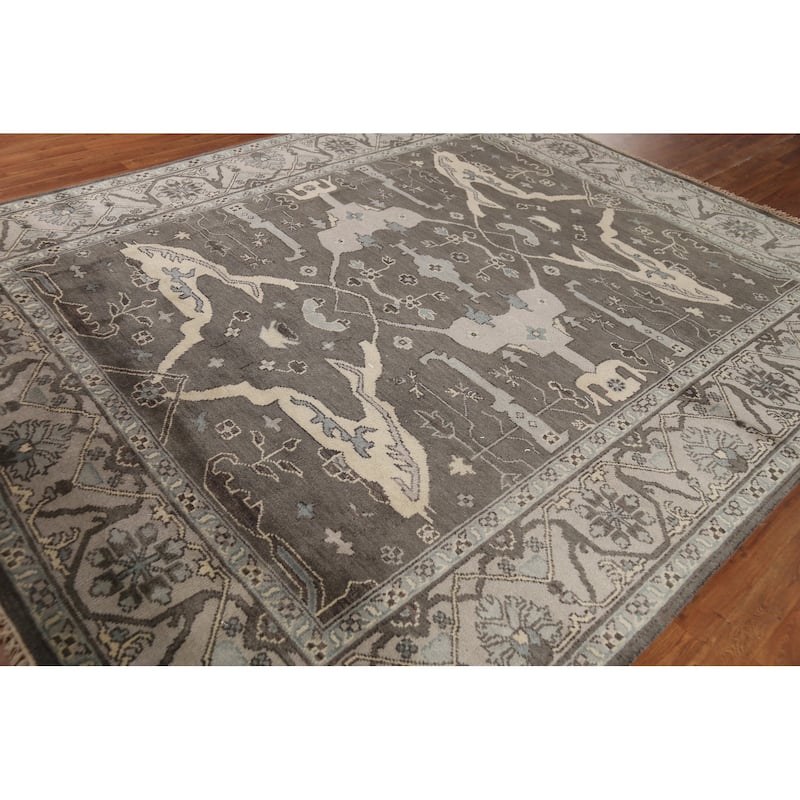 Transitional Oushak Area Rug Hand-Knotted Wool Carpet - 8'2" x 9'10"