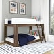 preview thumbnail 4 of 16, Max and Lily Mid-Century Modern Twin over Twin Low Bunk Bed White/Walnut