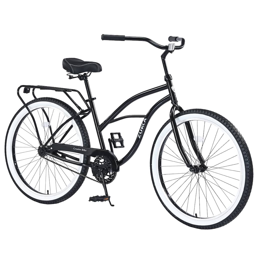Single Speed Bicycles 26"Inch,Steel Frame, Wide Wheels For Stability,Multiple Colors Men'S Beach Cruiser Bike
