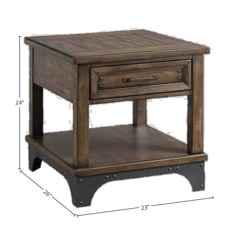 The Gray Barn Hatchery Gun Powder Grey 1-drawer End Table