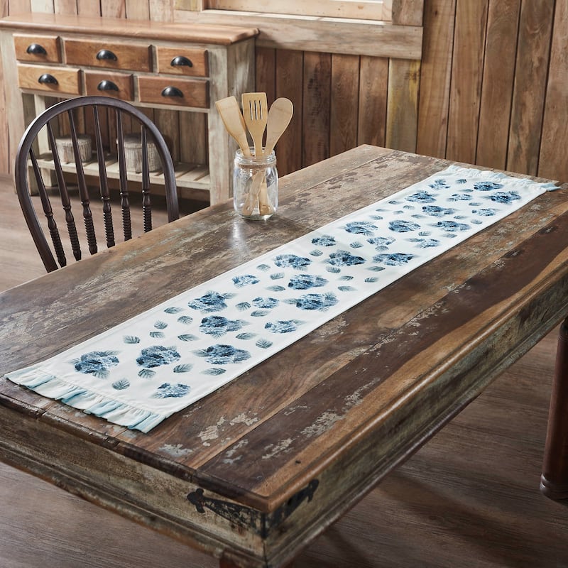 Finders Keepers Hydrangea Ruffled Runner 12x36