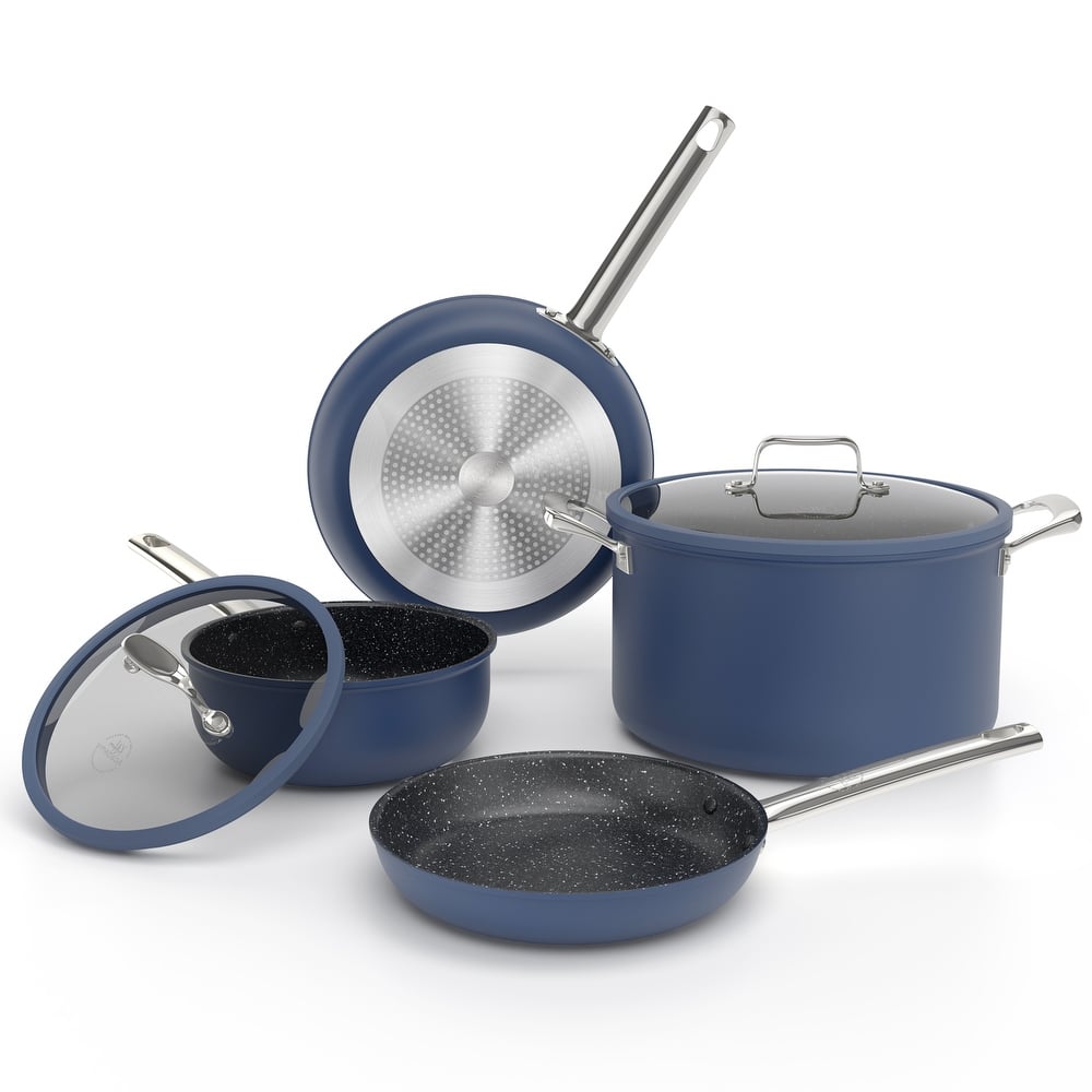 Nonstick 6/3/2-piece Cookware Set, Healthy Titanium Coating Nonstick and Plasma Diamond scratch-resistant Frying Pans Set