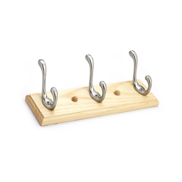 Richelieu 10 Inch Wide 3 Hook Wooden Coat Rack Bed Bath Beyond