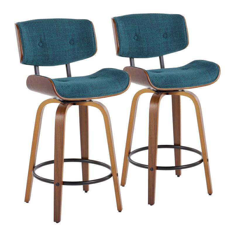 Carson Carrington Leksand 26" Fixed-Height Counter Stool with Bent Wood Legs (Set of 2)