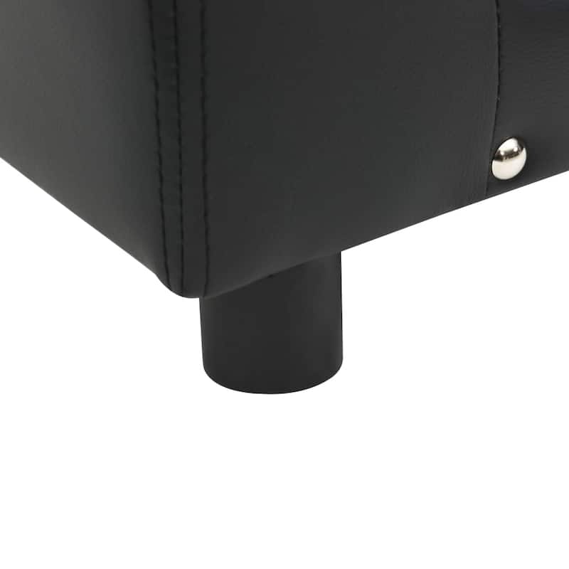 vidaXL Dog Sofa Black 31.9"x16.9"x12.2" Plush and Faux Leather - 31.9" x 16.9" x 12.2"