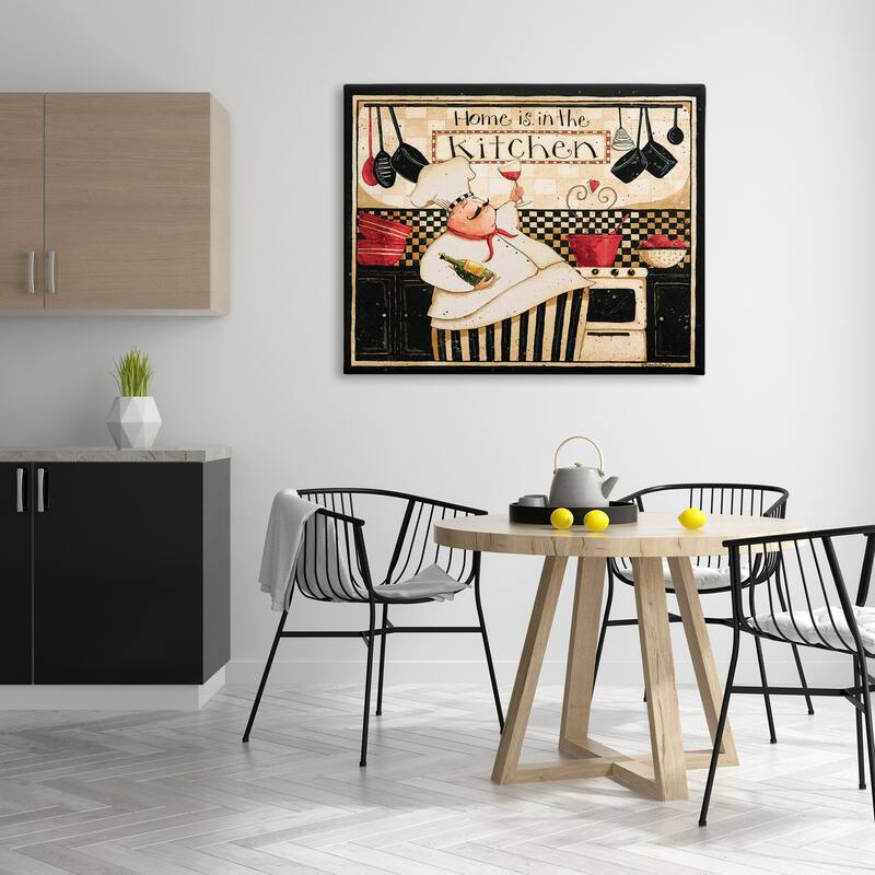 Stupell Home is in the Kitchen with Happy Chef Illustration Canvas Wall Art - Multi-Color