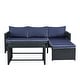 preview thumbnail 7 of 18, Tappio 3-piece Outdoor Wicker Sofa Furniture Conversation Set