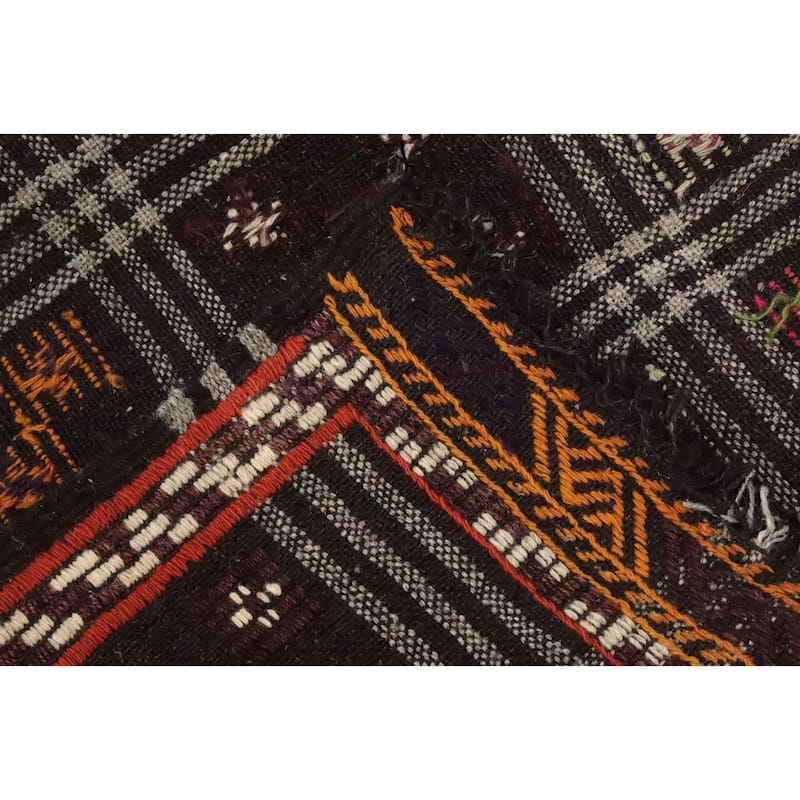 Hand Woven Oriental 100% Wool Carpet Southwestern Tribal Multi-Colored Kilim Area Rug - 11' 2'' X 6' 0''