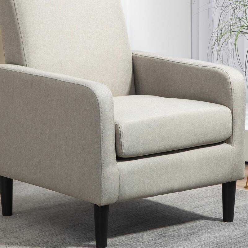 Minimalist Elegant Style Armchair with Solid Wood Frame Construction and New Soft Sponge