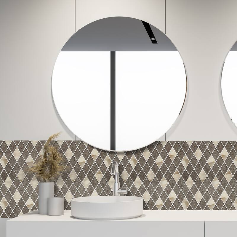 Altair Ballagh Diamond Laminated Glass Mosaic Mix Aluminum Wall Tile