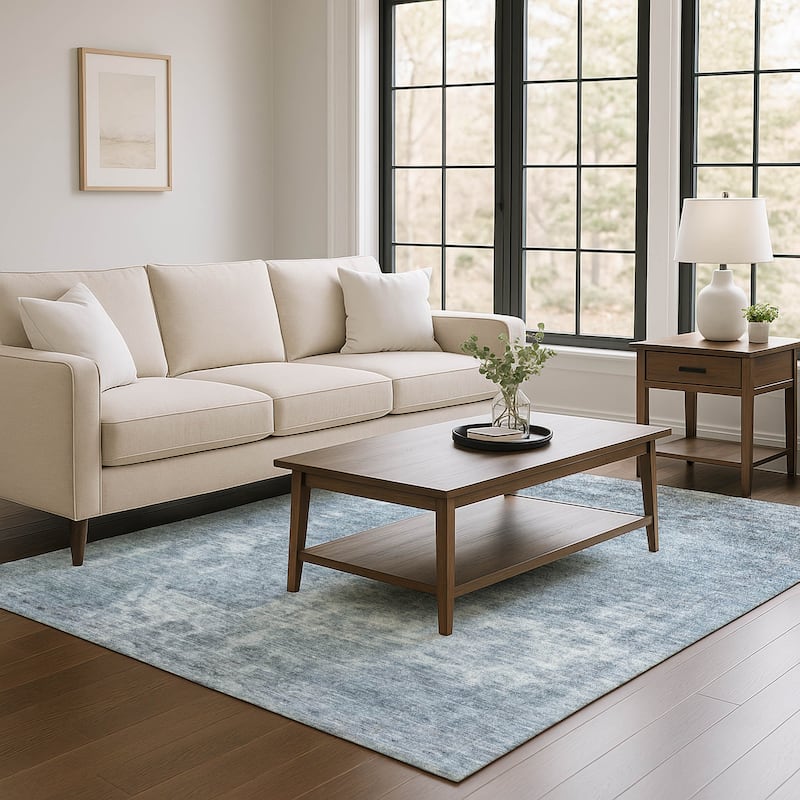 Premium Washable Super Soft Vintage Traditional Mayfield Rug - Blue - 2'6" x 3'10"