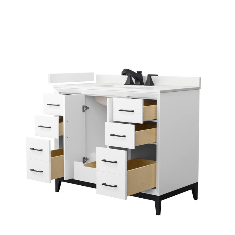 Amici 42-inch Single Vanity, Quartz Top