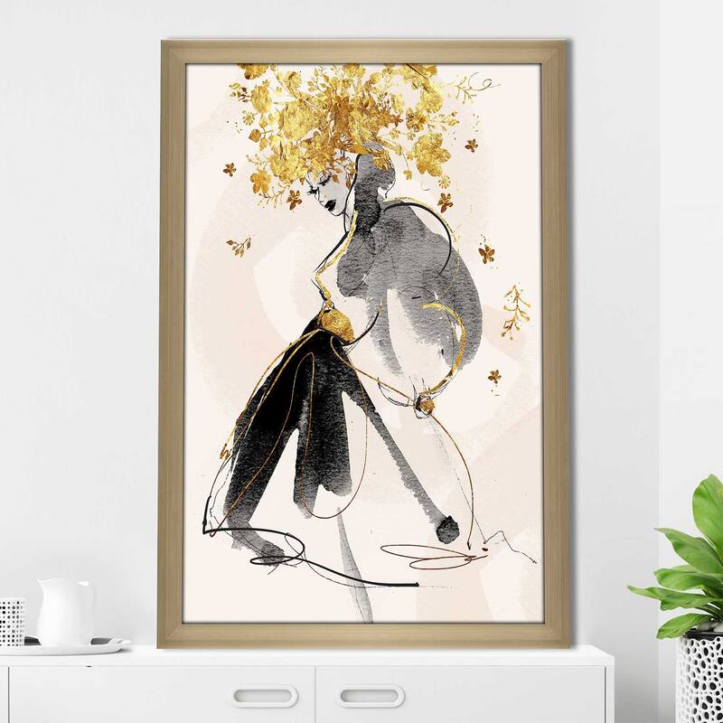 "Gold Flower Girl 2" by Jodi Print on Acrylic