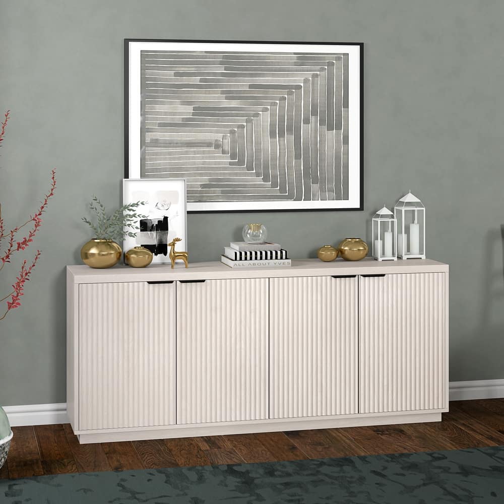 Mansfield 68" Wide Rectangular Fluted Buffet Table - 68" Wide