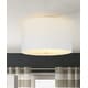 preview thumbnail 2 of 3, 16 Moderne Flush Mount Converter Kit White Linen Drum Lampshade 16x16x9"