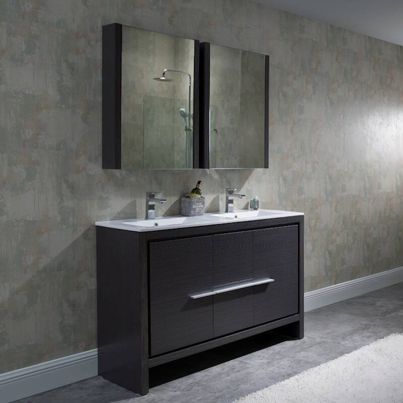 Solid Wood Bathroom Vanity with Mirror Medicine Cabinet