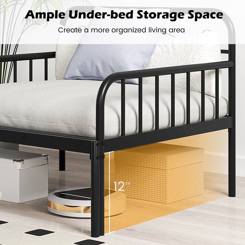 Costway Metal Daybed Extendable Daybed to Twin Size Bed Heavy Duty - See Details