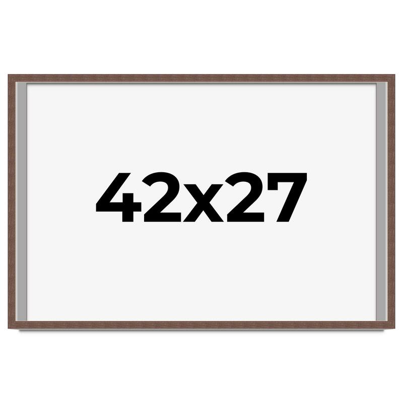 42x27 Shadow Box Frame Brown | 1.125 inches Deep Real Wood Rustic