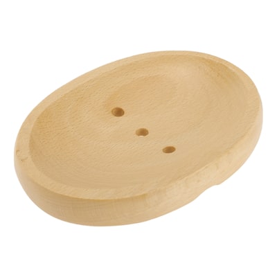 Portable Oval Soap Dish for Bathroom for Kitchen 5.28"x3.78"x0.83" Brown 1 Pc