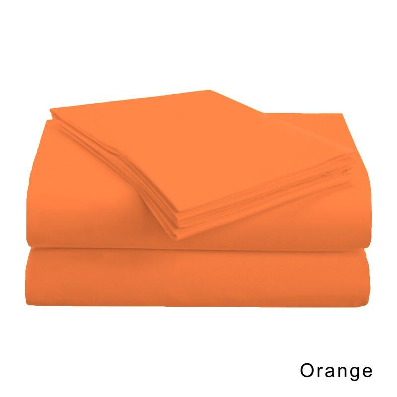 Superior Brushed Microfiber Solid Deep Pocket Sheet Set - Full - Orange