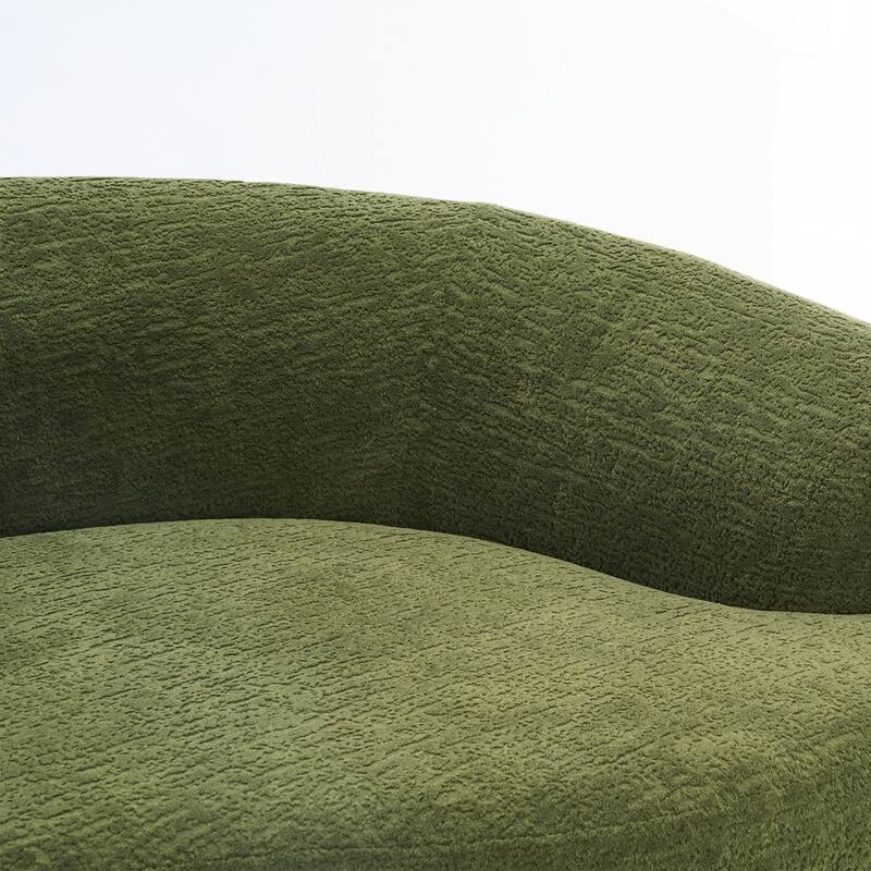 Curved Loveseat White Full Compression Sponge Sofa