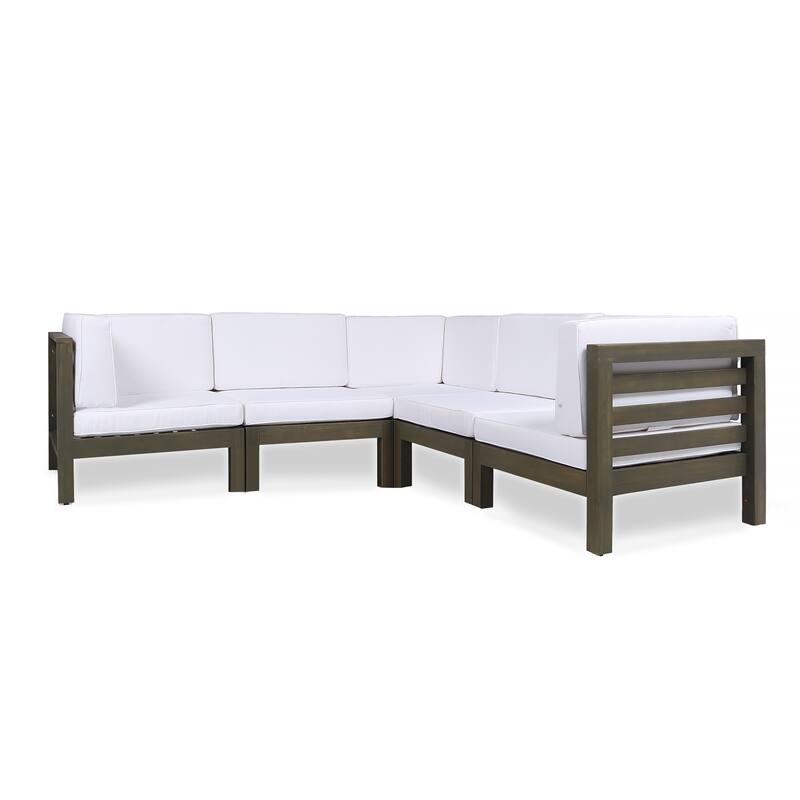 Oana Outdoor 5-seat Acacia Sectional Set by Christopher Knight Home