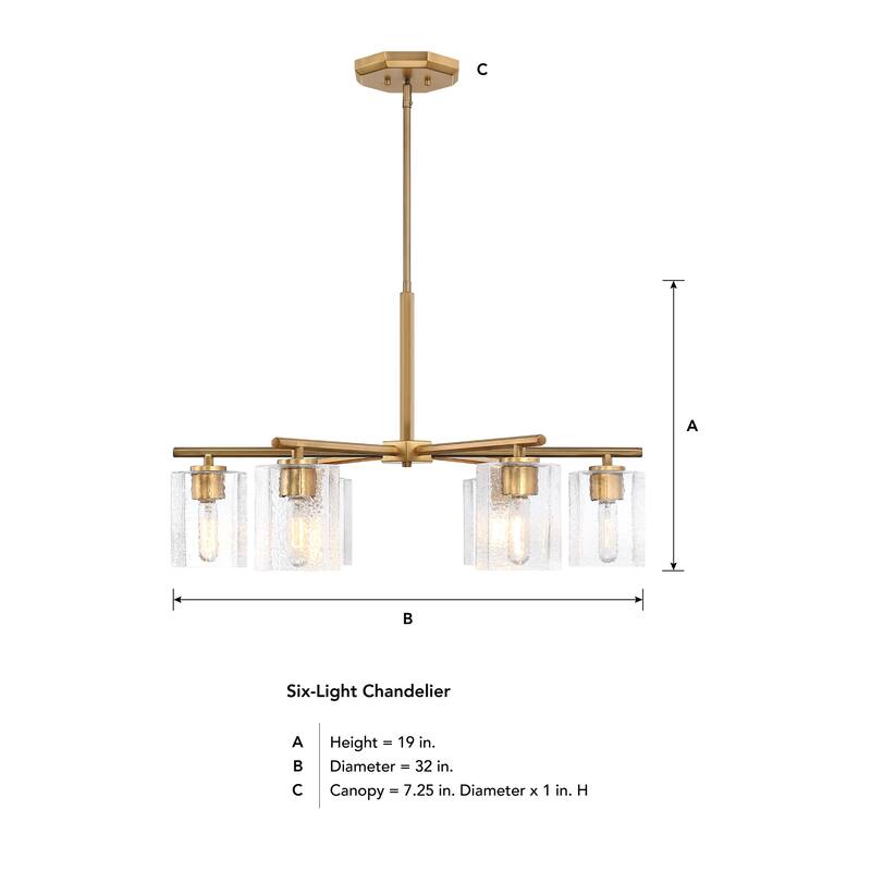 Designers Fountain D309M-6CH Haven 6 Light 32" Wide Chandelier
