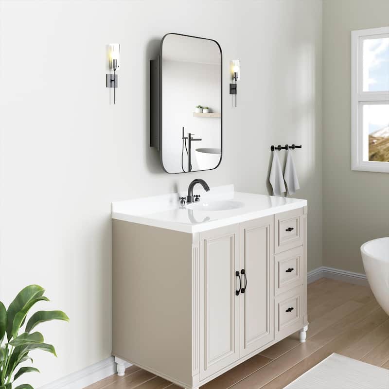 Dovelina Wall Medicine Cabinet Mirror Cabinet Multifunctional Wall-Mounted Mirrored Cabinet with Magnetic Doors