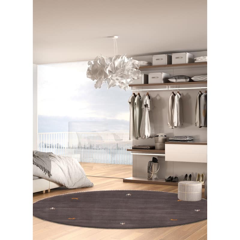 Kashkuli Gabbeh Grey Rug 3'10" x 3'10" - 3'10 x 3'10