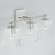 preview thumbnail 14 of 14, Lexi 3-light 23-inch Bath/ Vanity Fixture w/ Clear Fluted Square Glass