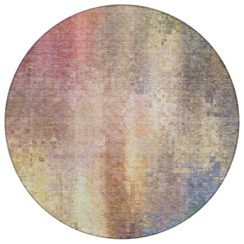 Machine Washable Indoor/ Outdoor Abstract Ombre Chantille Rug
