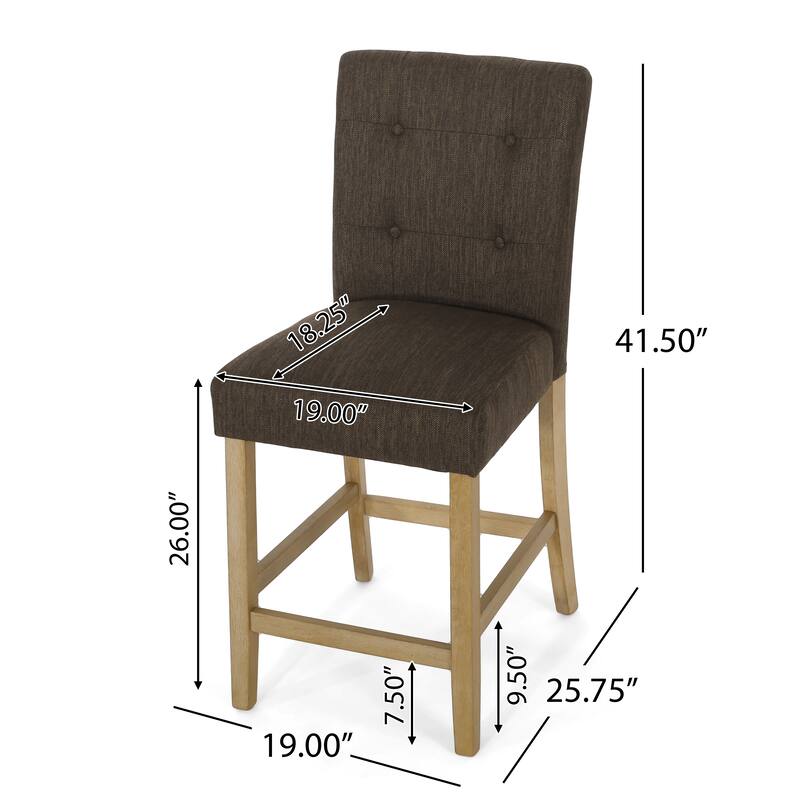 Rossburg Fabric and Rubberwood 26 Inch Counter Stools (Set of 2) by Christopher Knight Home