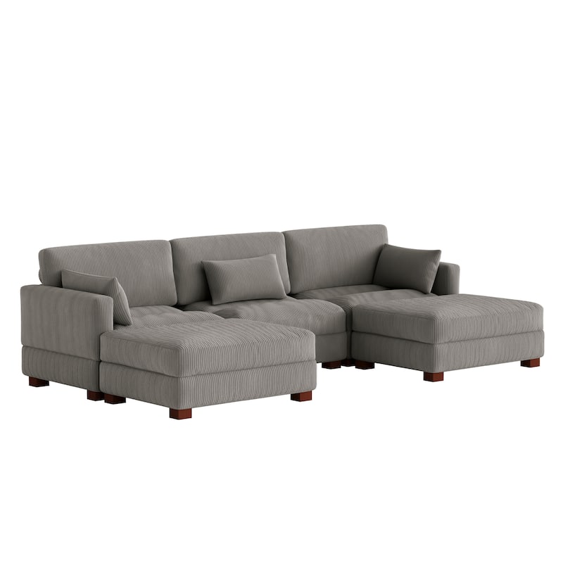 Modern U-shaped Modular Corduroy Sectional Sofa