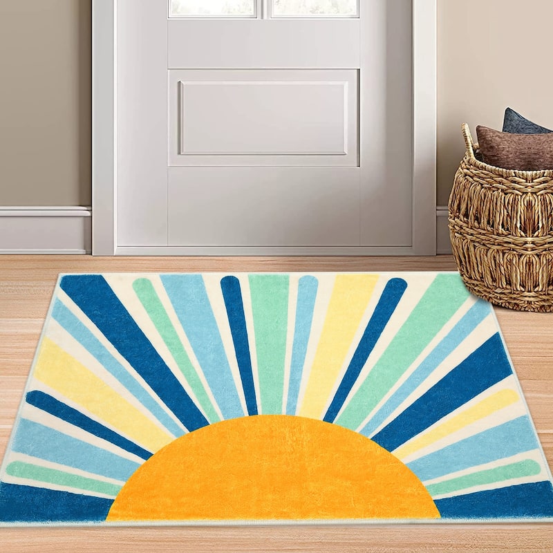 Garvee Rainbow Sol Kids Area Rug