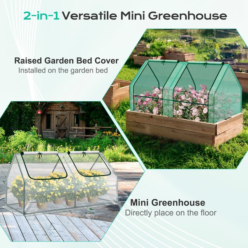 Aoodor 6' x 3 'x 3' Mini Greenhouse with 2 Zipper Doors - 6'x3'x3'