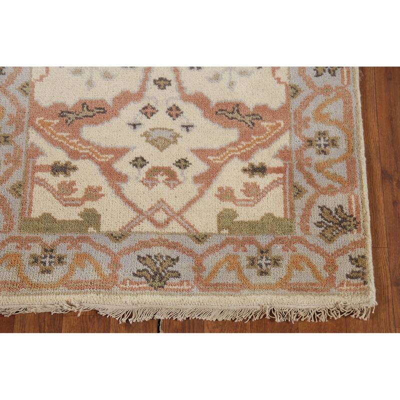 Oushak Indian Runner Rug Hand-Knotted Wool Carpet - 2'7"x 7'9"