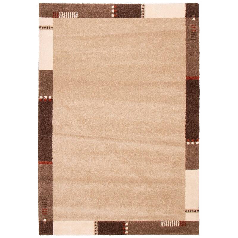 ECARPETGALLERY Machine Woven Lotus Mod Khaki Polypropylene Rug - 6'7 x 9'6 - Light Khaki - 6'7 x 9'6