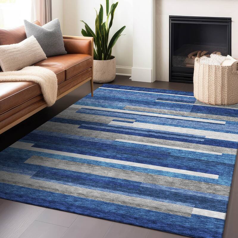 Premium Washable Super Soft Stripes Stacked Mayfield Rug